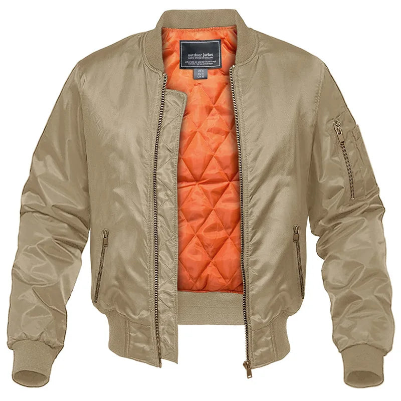 Chaqueta Bomber Estilo Aviador con Forro Térmico